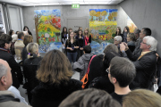 Präsentation der Schülerfolien, Kunstvermittlungsprojekt mit der Realschule Nellingen