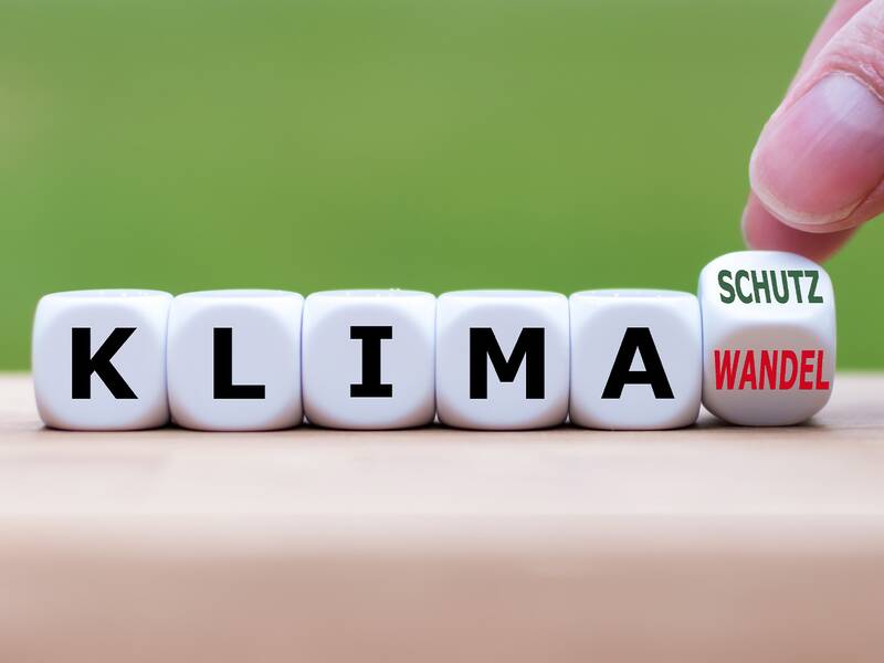 Würfel mit Klimawandel - Klimaschutz