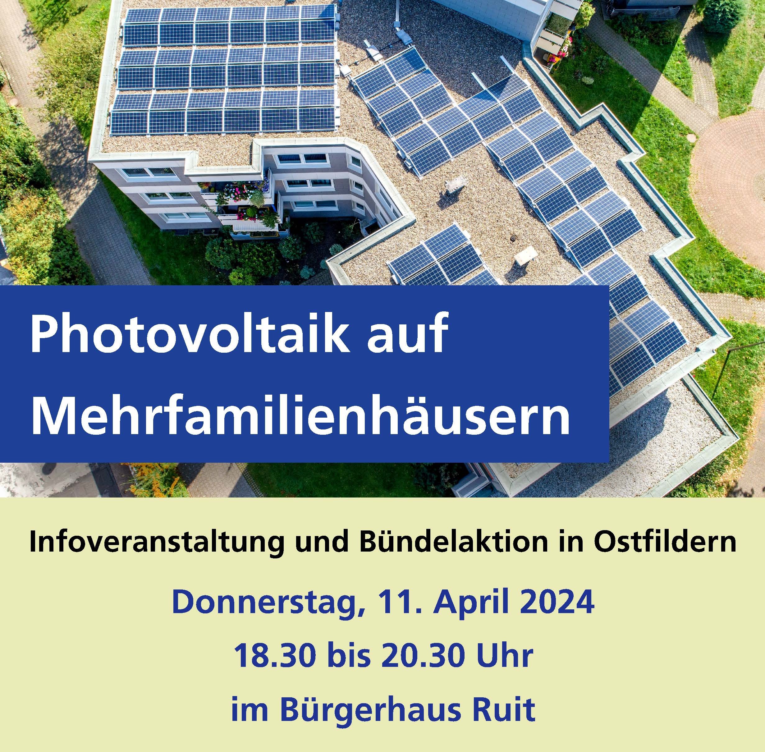 Photovoltaik auf Mehrfamilienhäusern – Infoveranstaltung und Bündelaktion